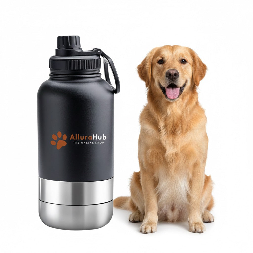 Pet Travel Water Bottle With Bowl